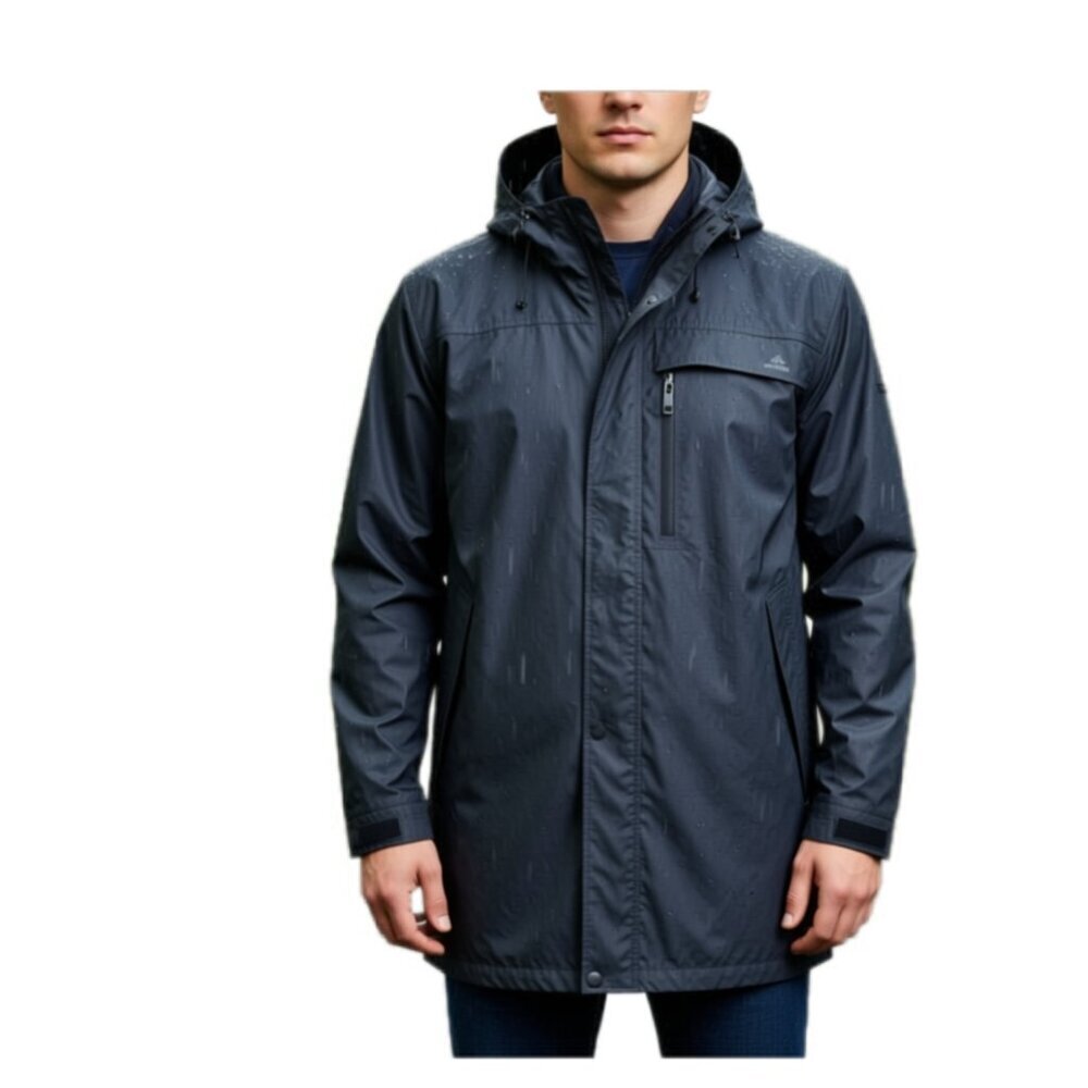 Vintage EMS Rain Jacket, men's Large hooded nylon parka (MC006)